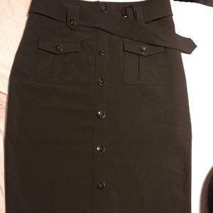 New York & Company Buttoned Pencil Skirt
